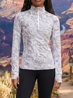 (NWT) Lululemon It's Rulu Run Half Zip Pullover in Jacquard, Size: 6